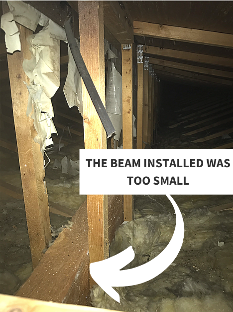 too small installed beam
