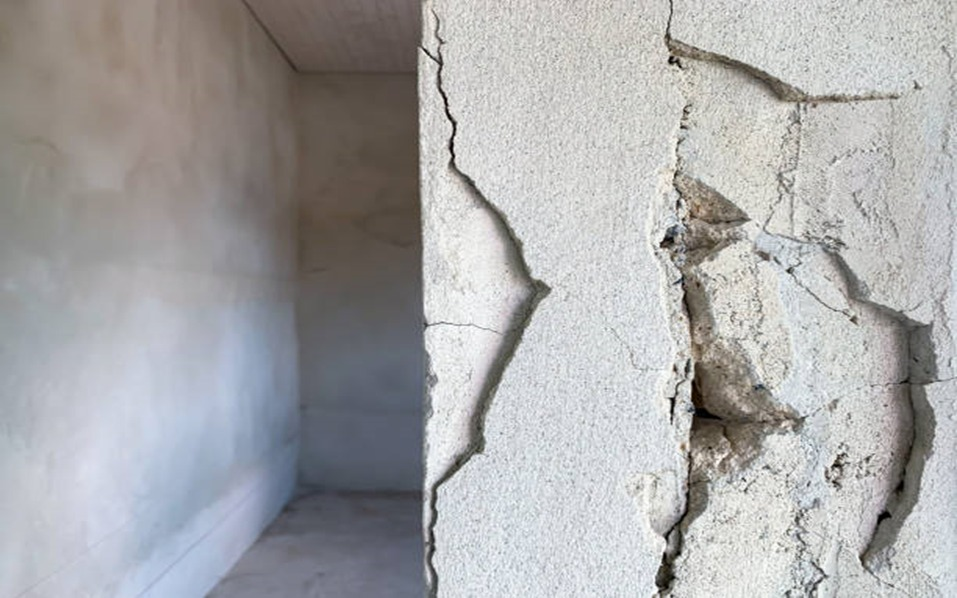 poorly made concrete column develop cracks